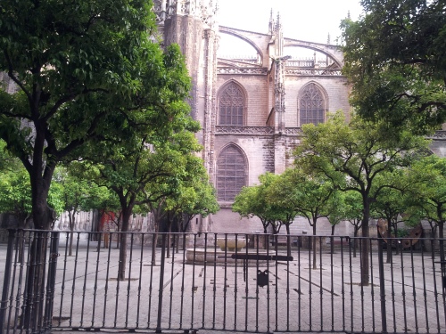 Catedral de Sevilla, vista del patio de los Naranjos