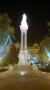 Inmaculada iluminada de navidad en la Plaza del Triunfo de Sevilla
